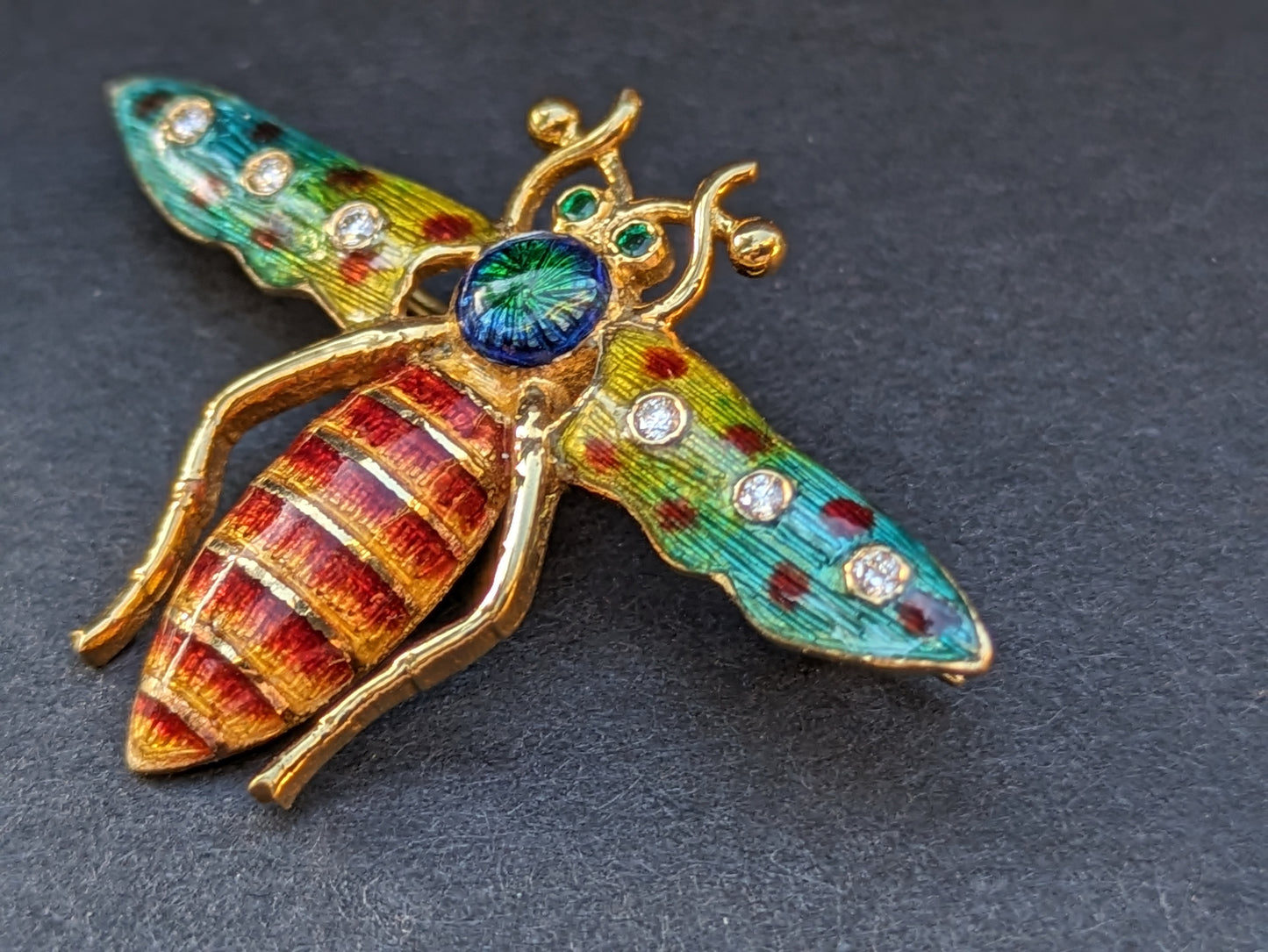 Vintage Enamel Bee Brooch