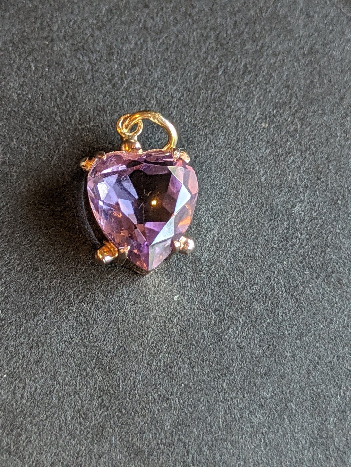 Rose Gold Amethyst Heart Charm