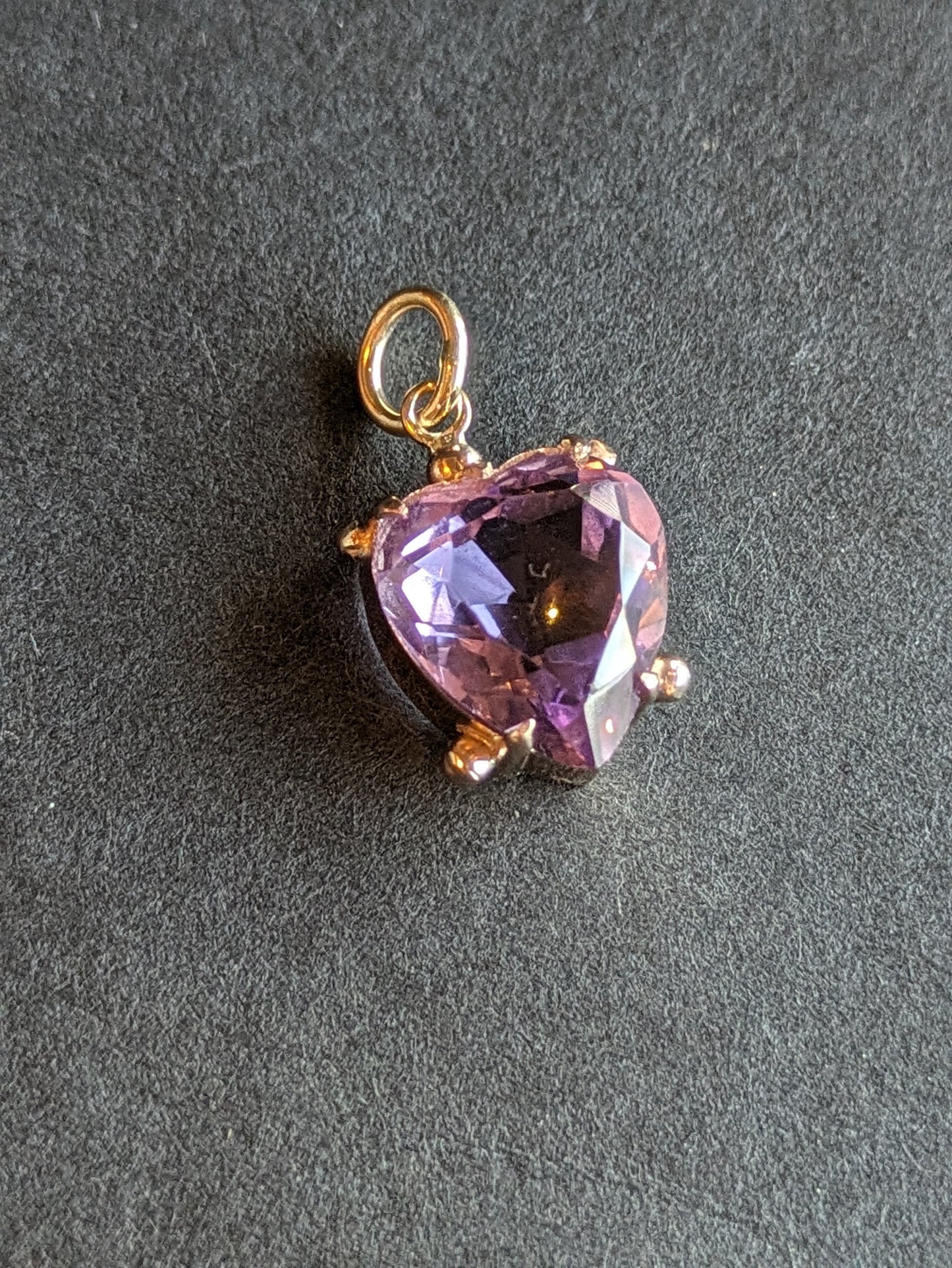 Rose Gold Amethyst Heart Charm