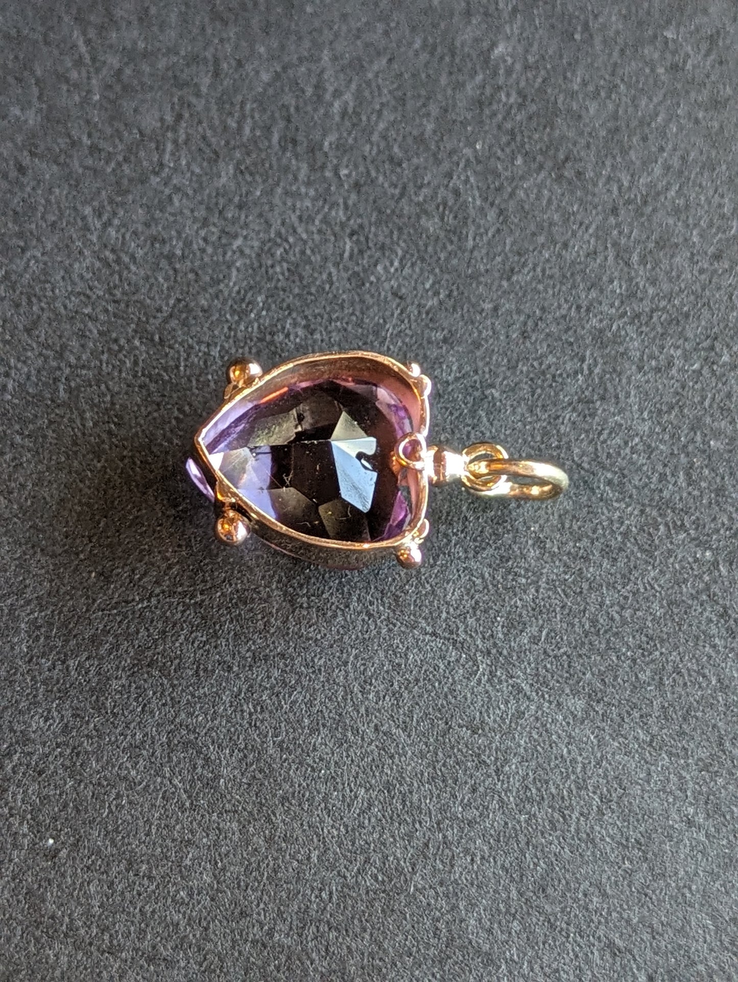 Rose Gold Amethyst Heart Charm