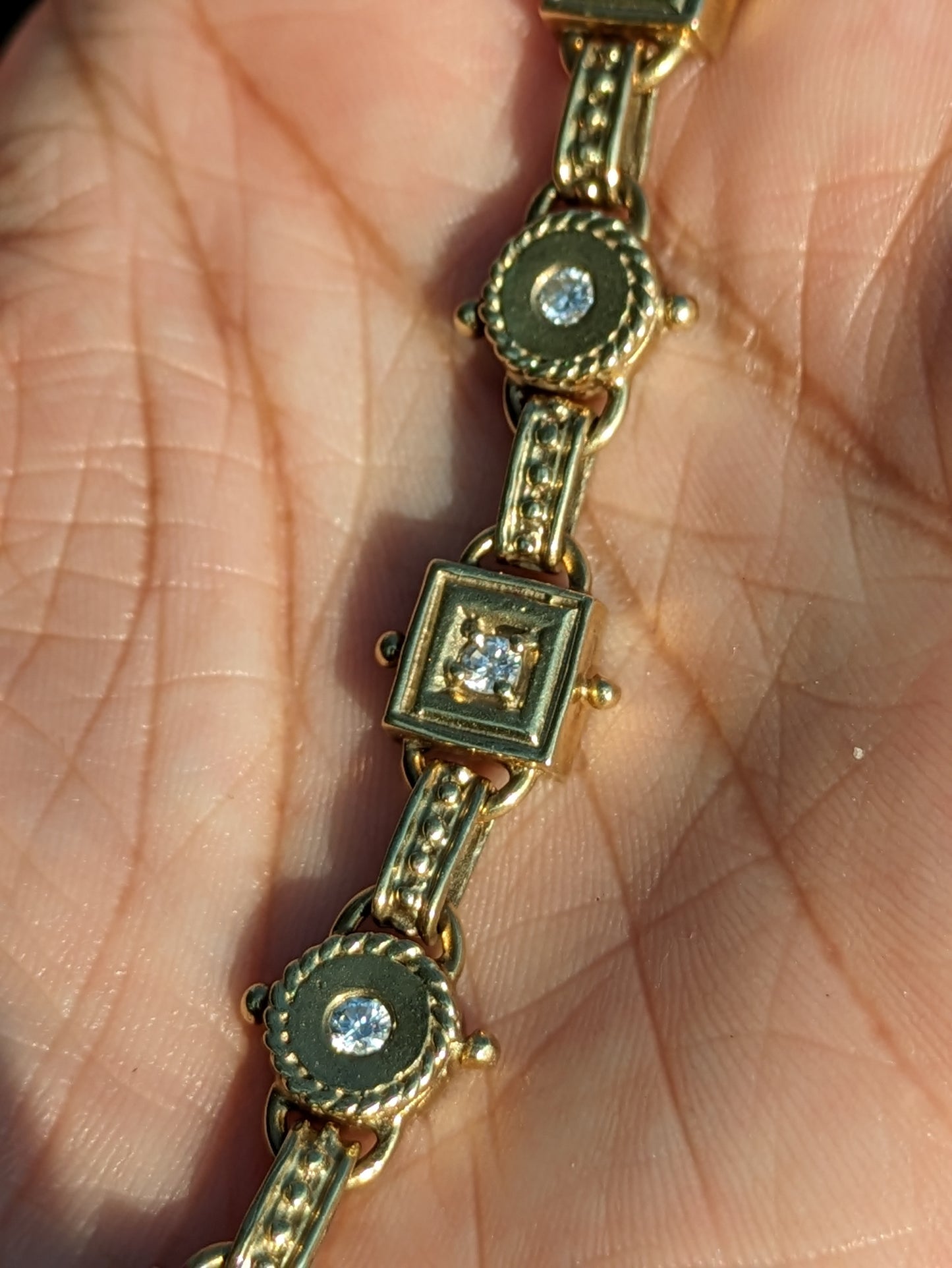 14K diamond link bracelet