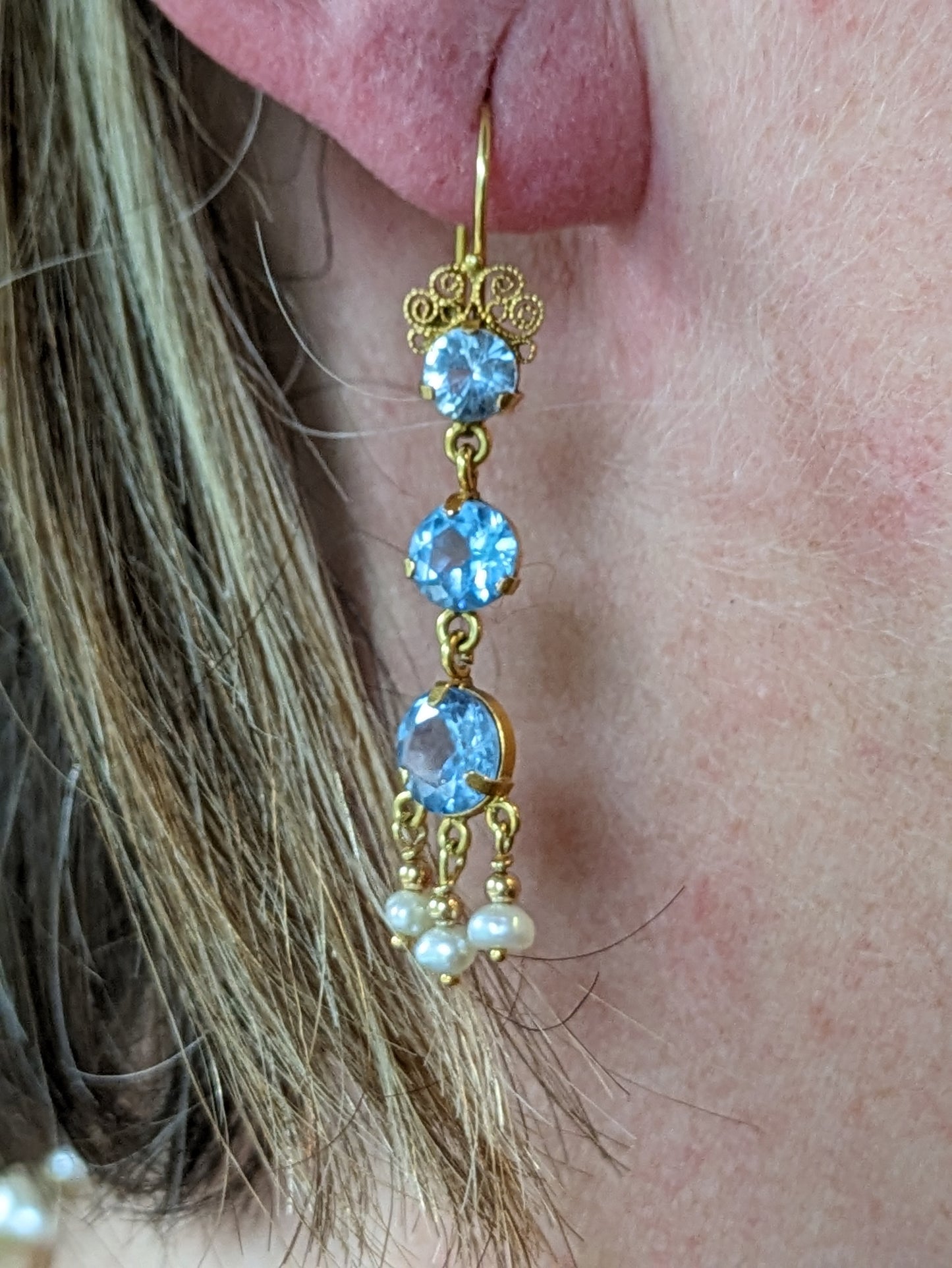 Oaxacan Blue Topaz Dangle Earrings