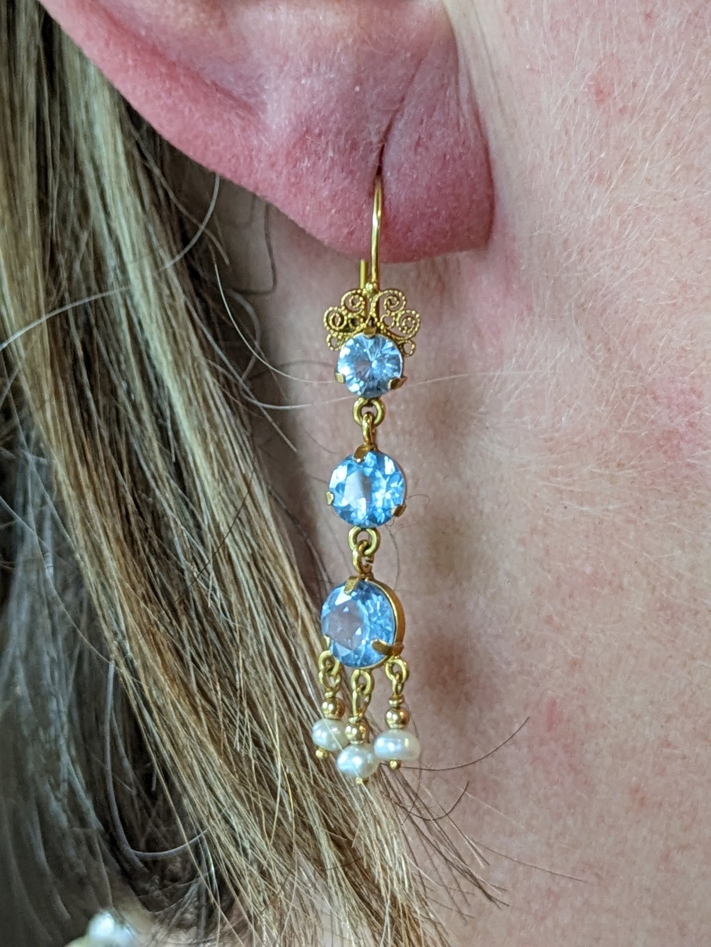 Oaxacan Blue Topaz Dangle Earrings