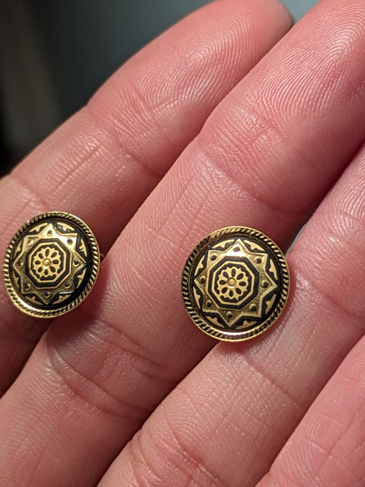 Spanish Damascene Stud Earrings