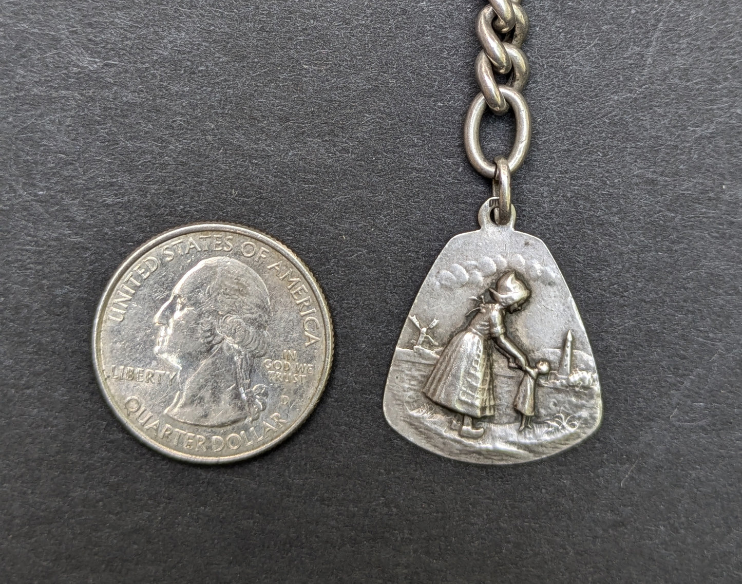 Antique Dutch silver bracelet with mother and child