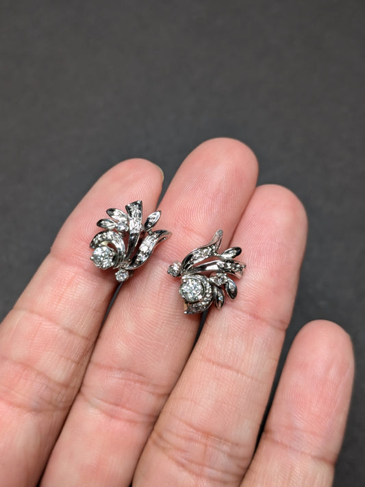 White Gold Diamond Post Earrings