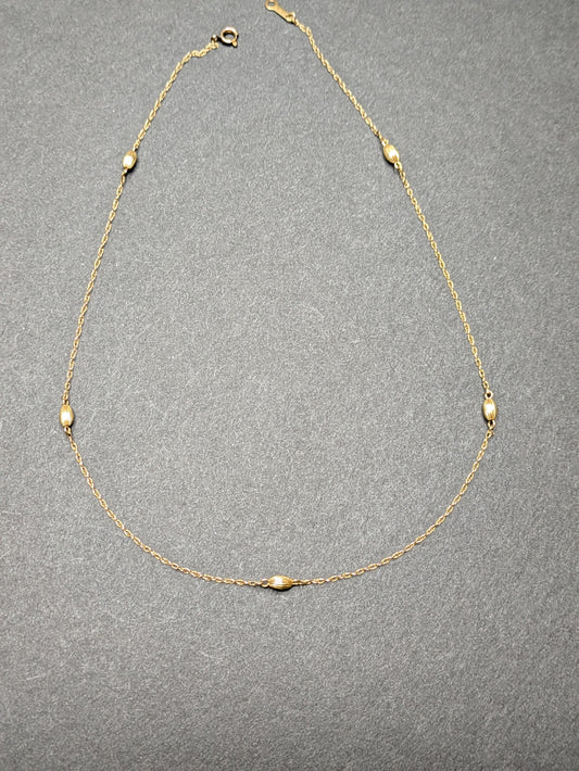 Vintage 14k Chain with Fluted Oval Details