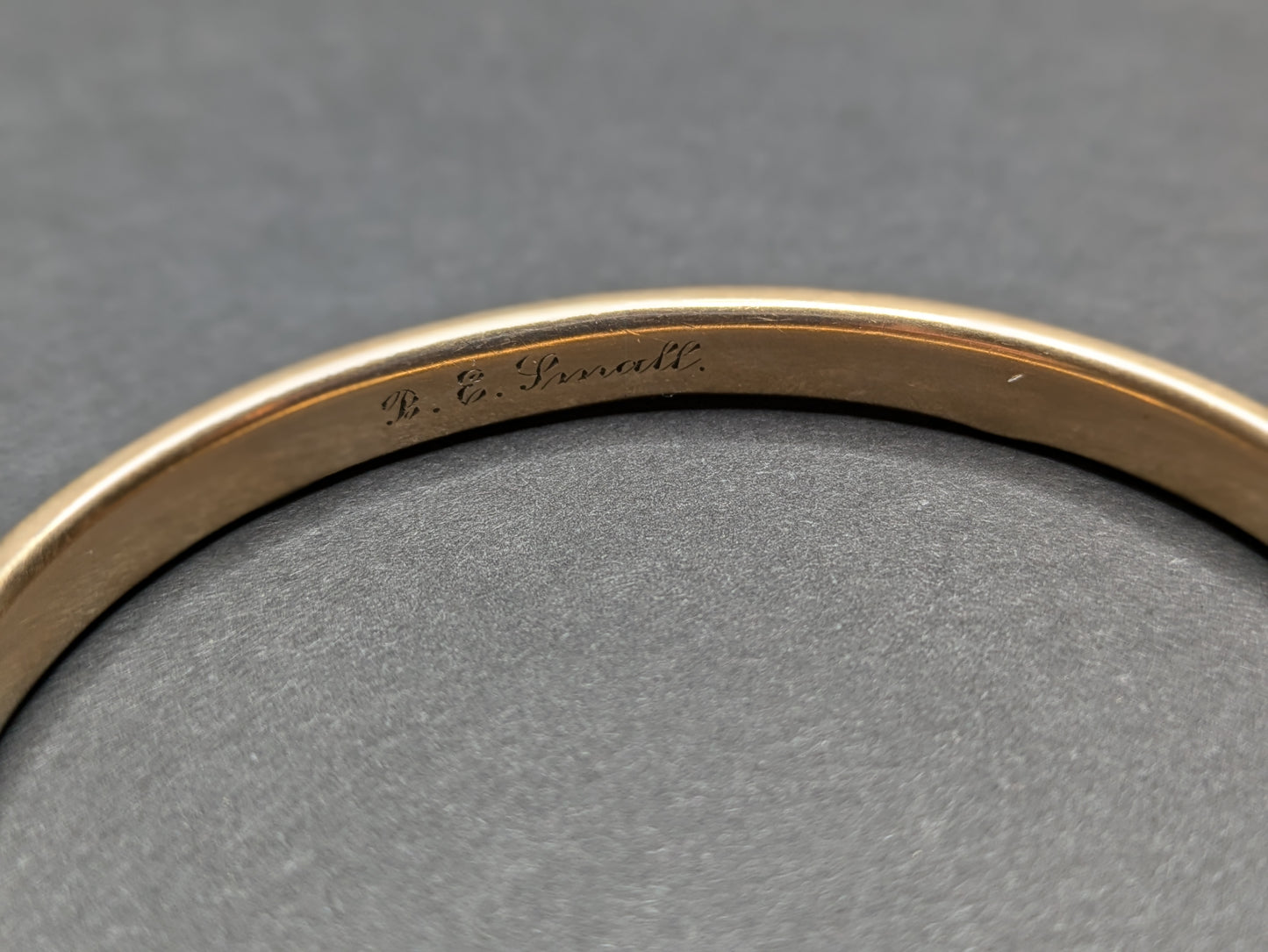 14k American Repousse and Engraved Bangle Bracelet