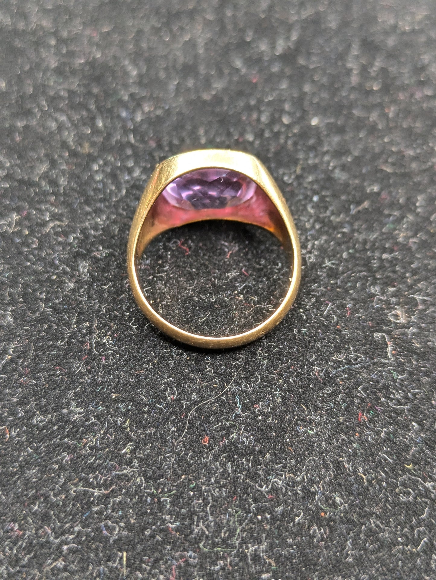 14k Constant Heart Signet Ring Amethyst