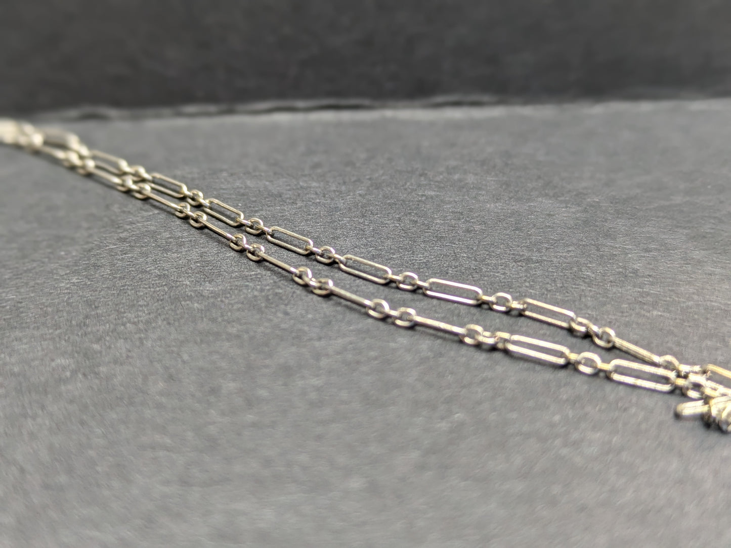 Art Deco 14k White Gold Dash/Dot Chain