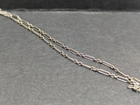 Art Deco 14k White Gold Dash/Dot Chain