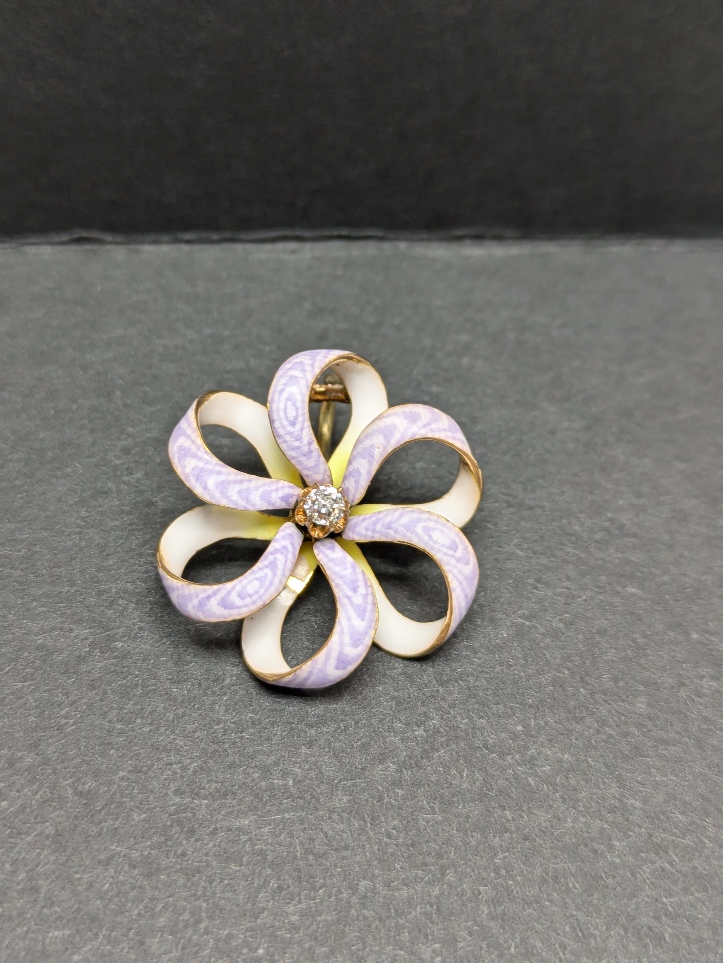 14k Enamel and Diamond Pendant