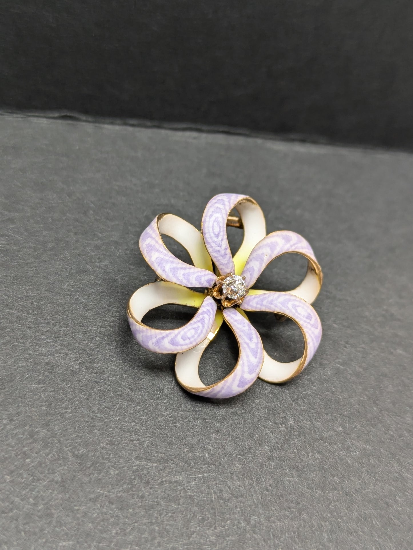 14k Enamel and Diamond Pendant