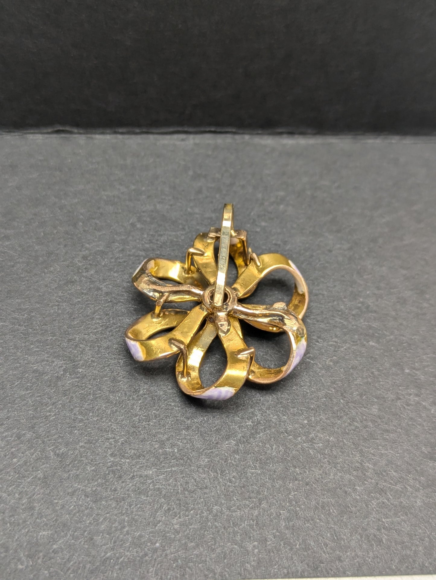 14k Enamel and Diamond Pendant