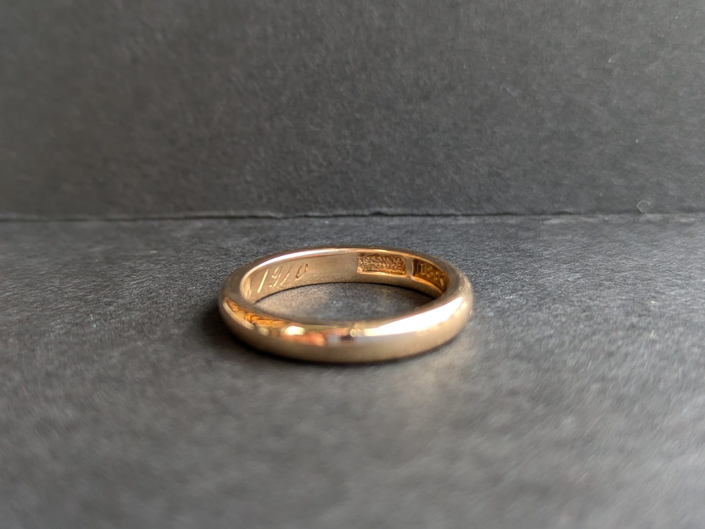 18k 1910 Wedding Band with Original Engraving