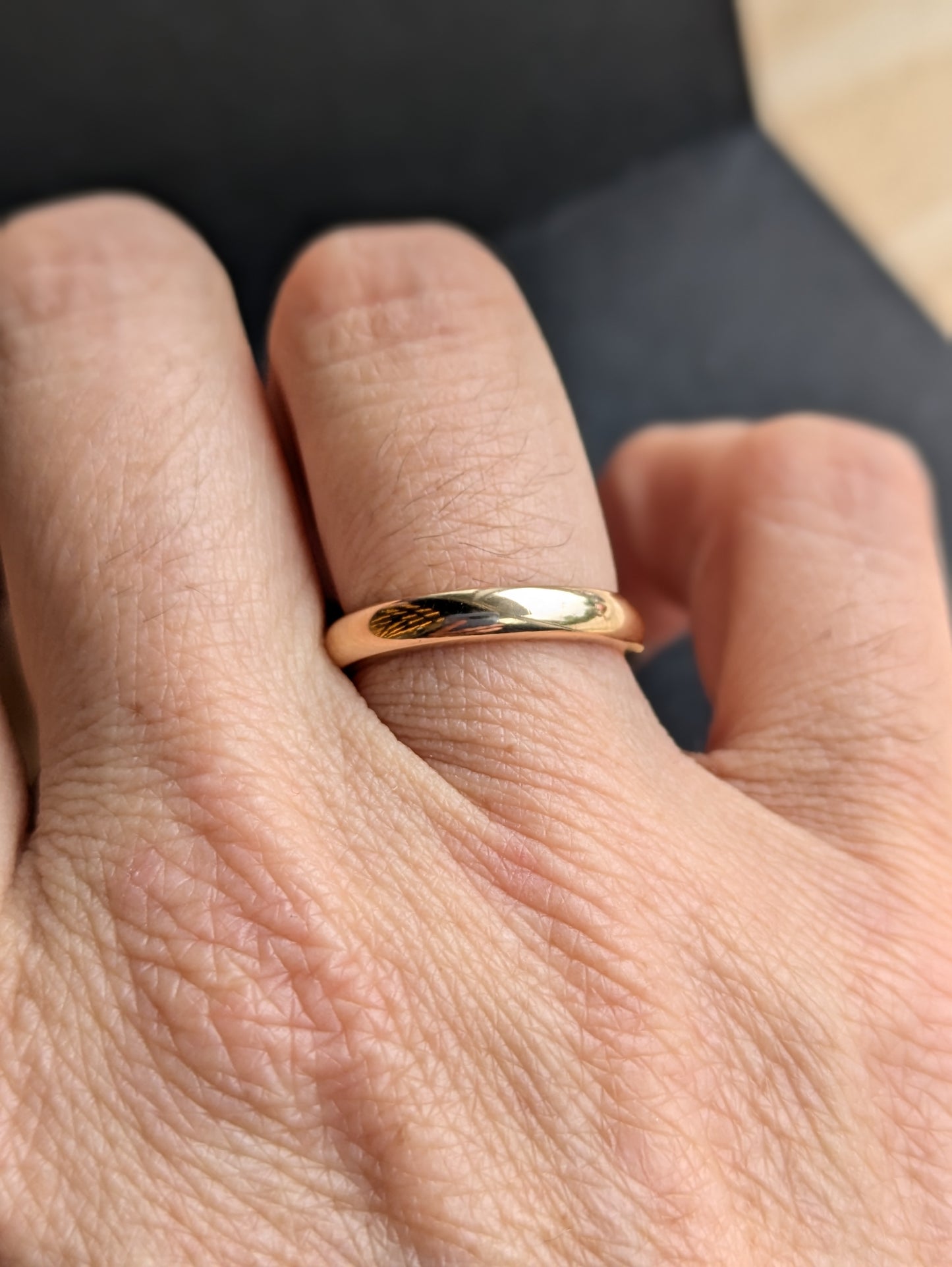 18k 1910 Wedding Band with Original Engraving