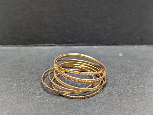 Set of 18k Bands with Coin Edges