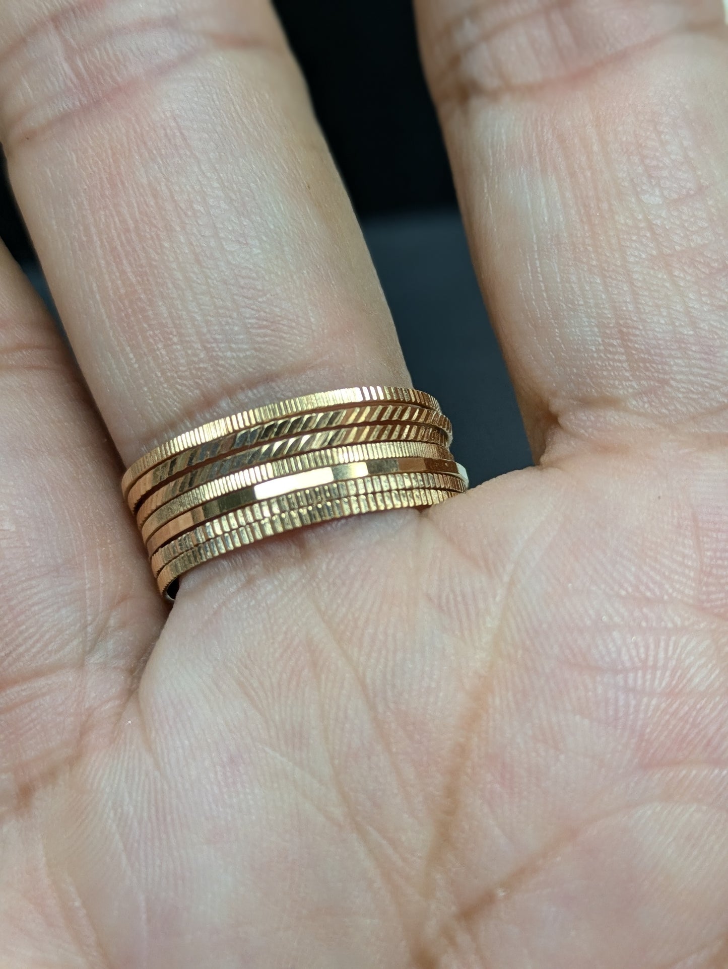 Set of 18k Bands with Coin Edges