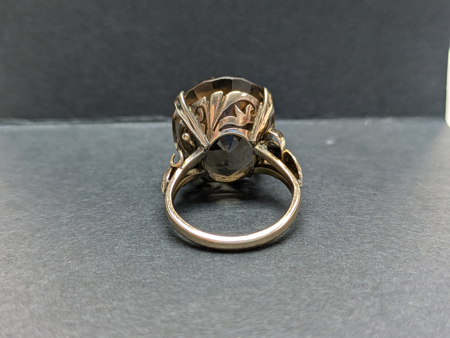 14k Smoky Quartz 1940's Ring