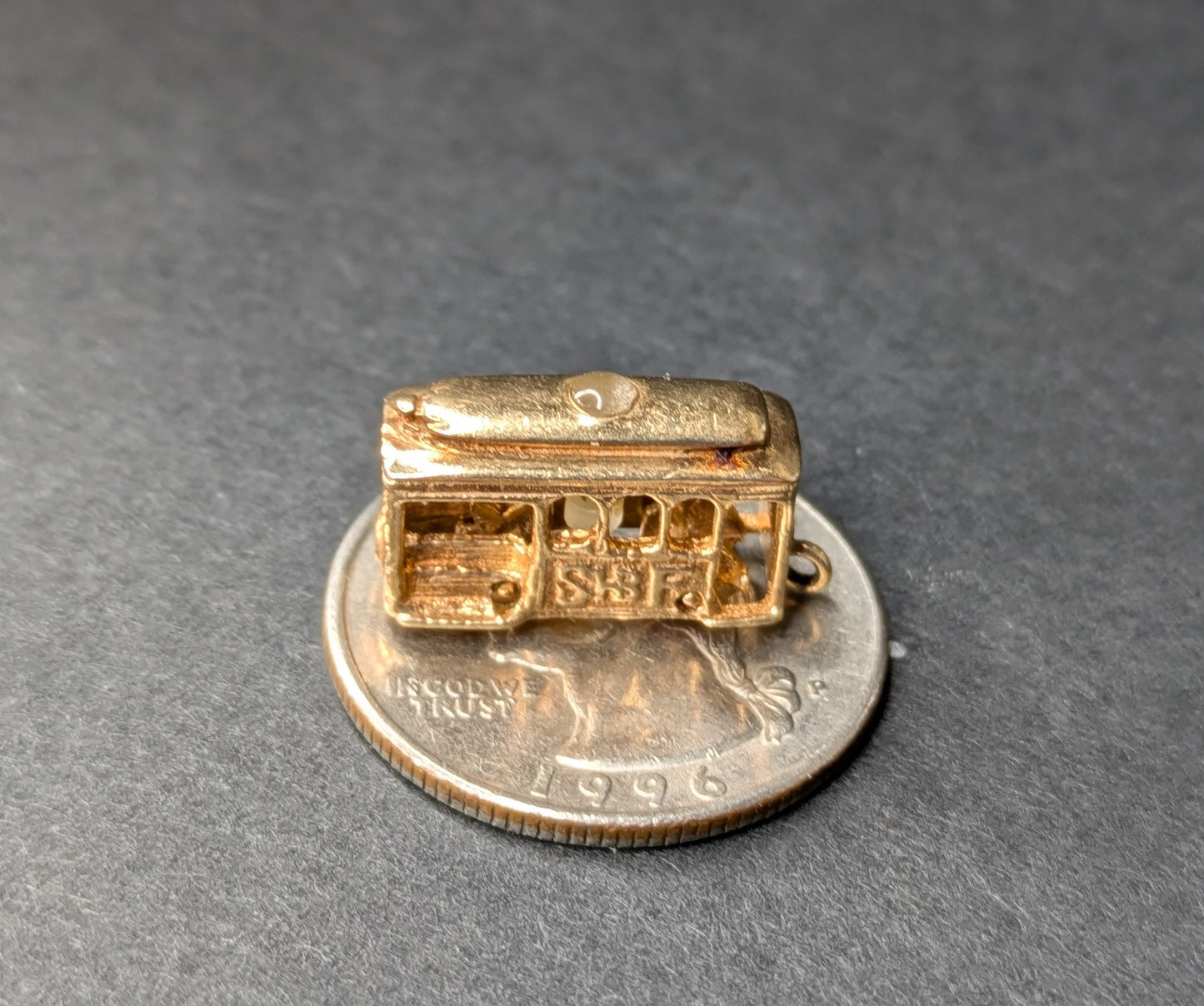 14k San Francisco Streetcar with Articulated Driver Charm