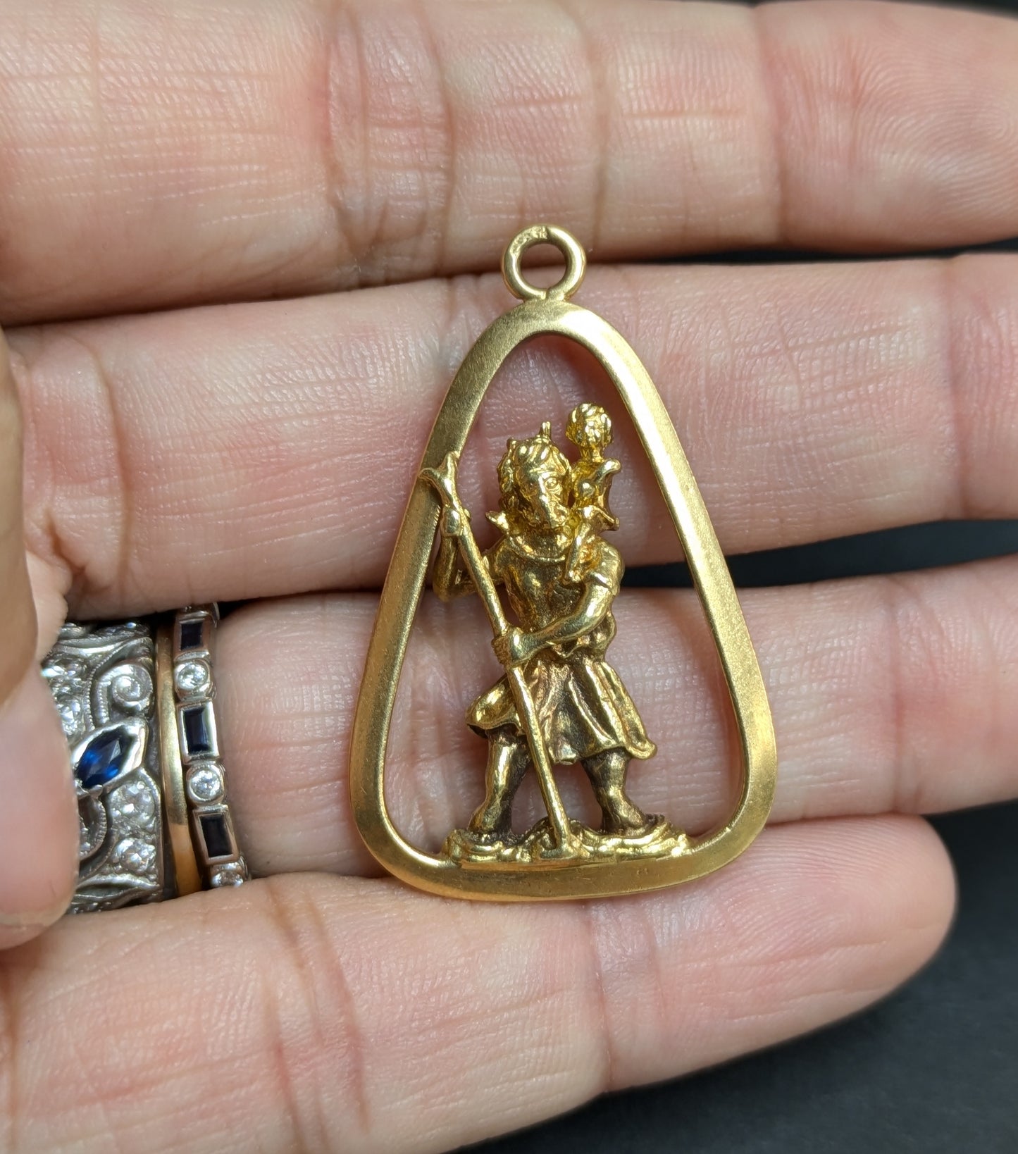 18k 3-Dimensional St. Christopher Pendant