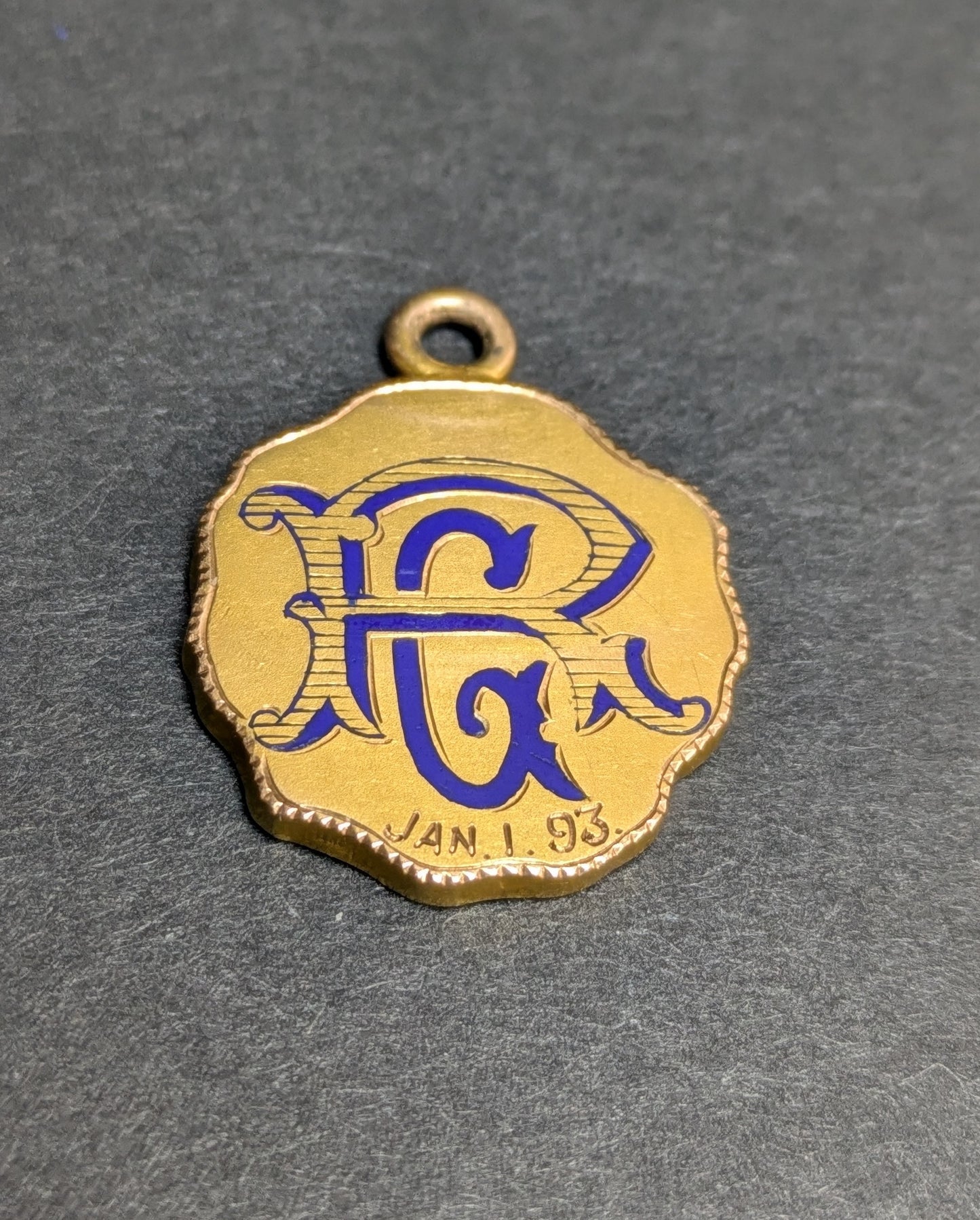 Sentimental Pendant with Blue Enamel