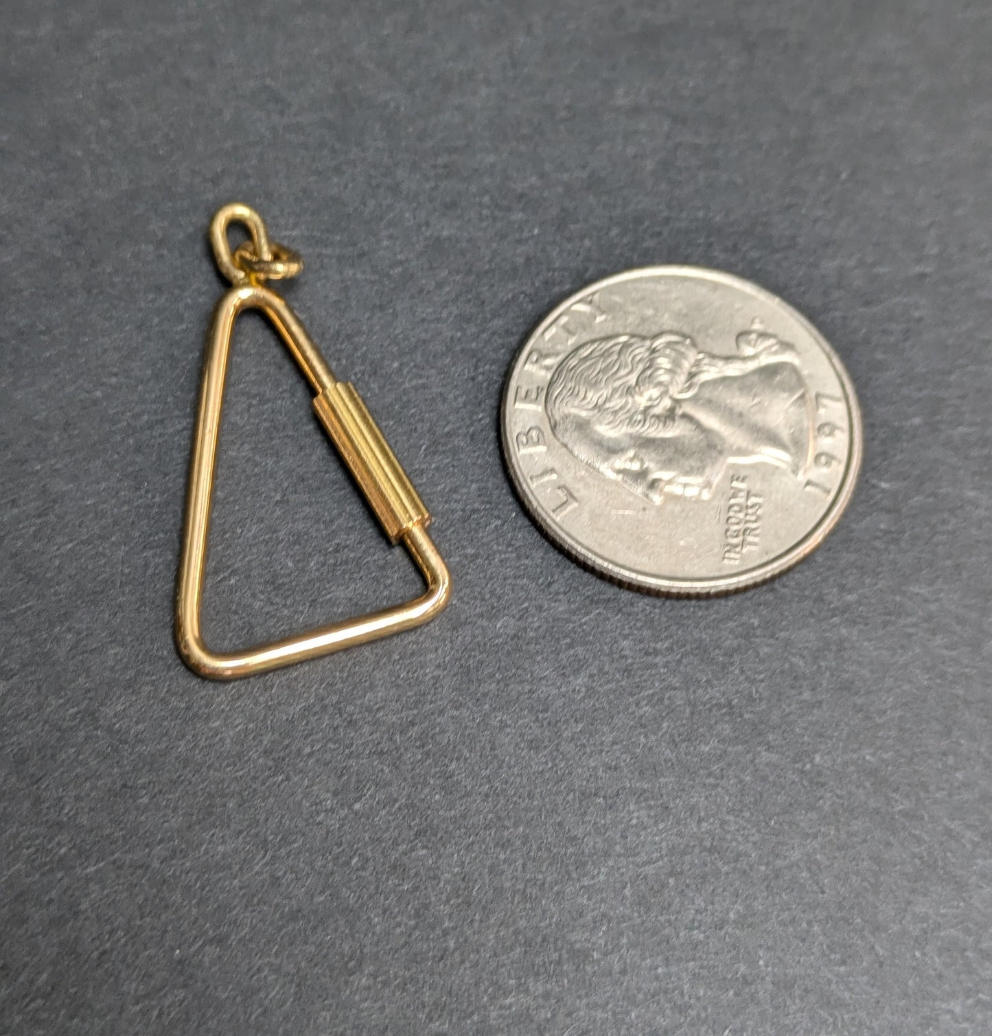 18k Vintage 1960's Triangle Charm Holder