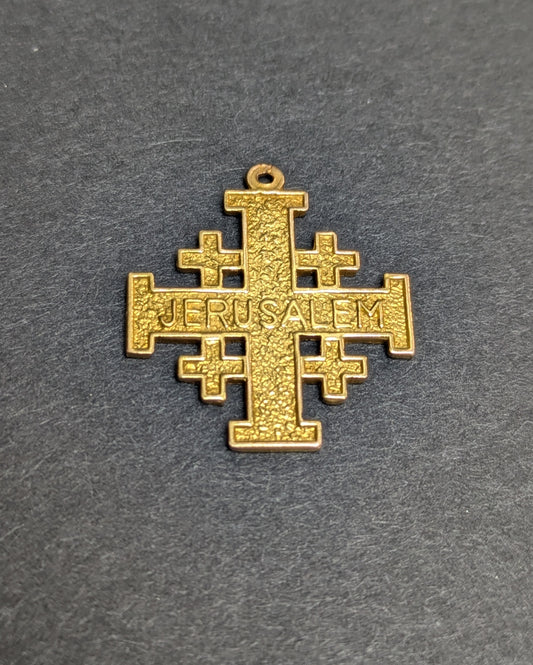 Vintage 18k Jerusalem Cross Charm