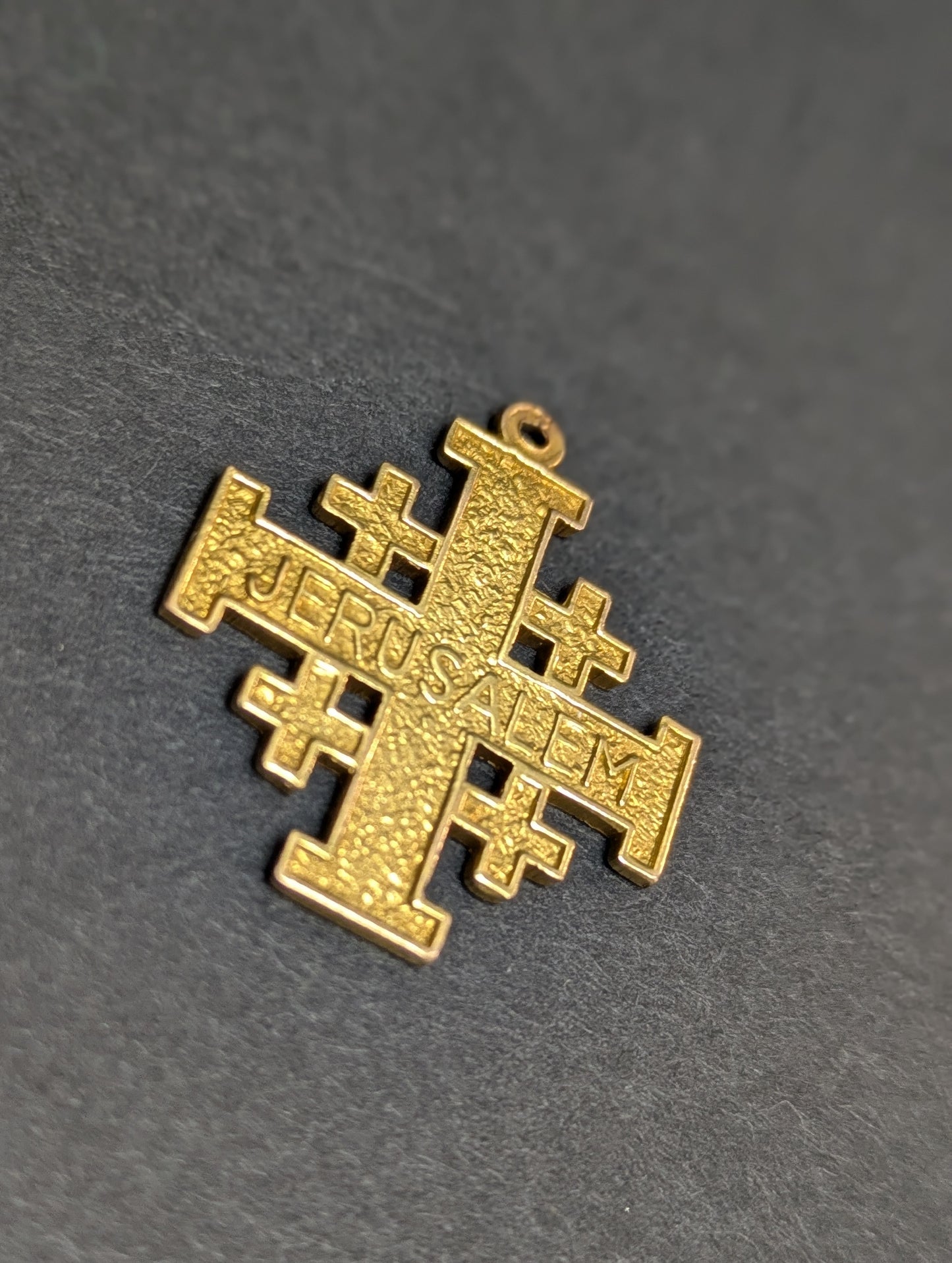 Vintage 18k Jerusalem Cross Charm