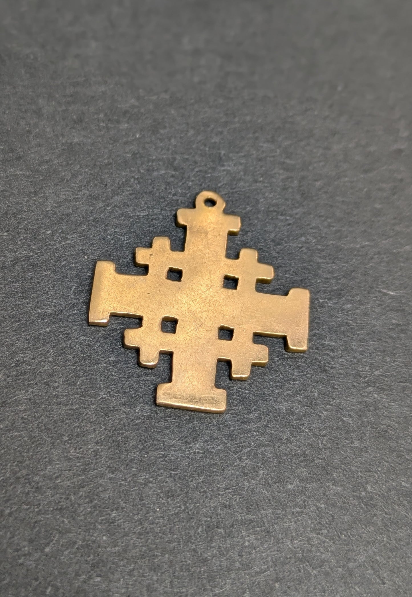 Vintage 18k Jerusalem Cross Charm