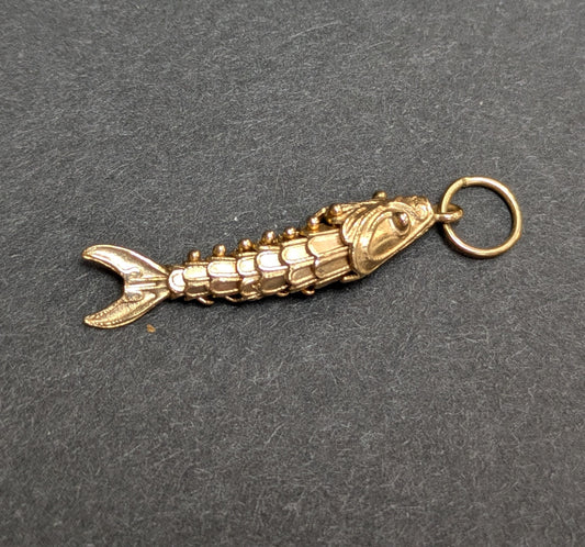 Small 14k Articulated Fish Charm