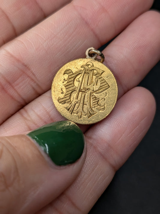 Double Sided Gold Victorian Love Token Charm