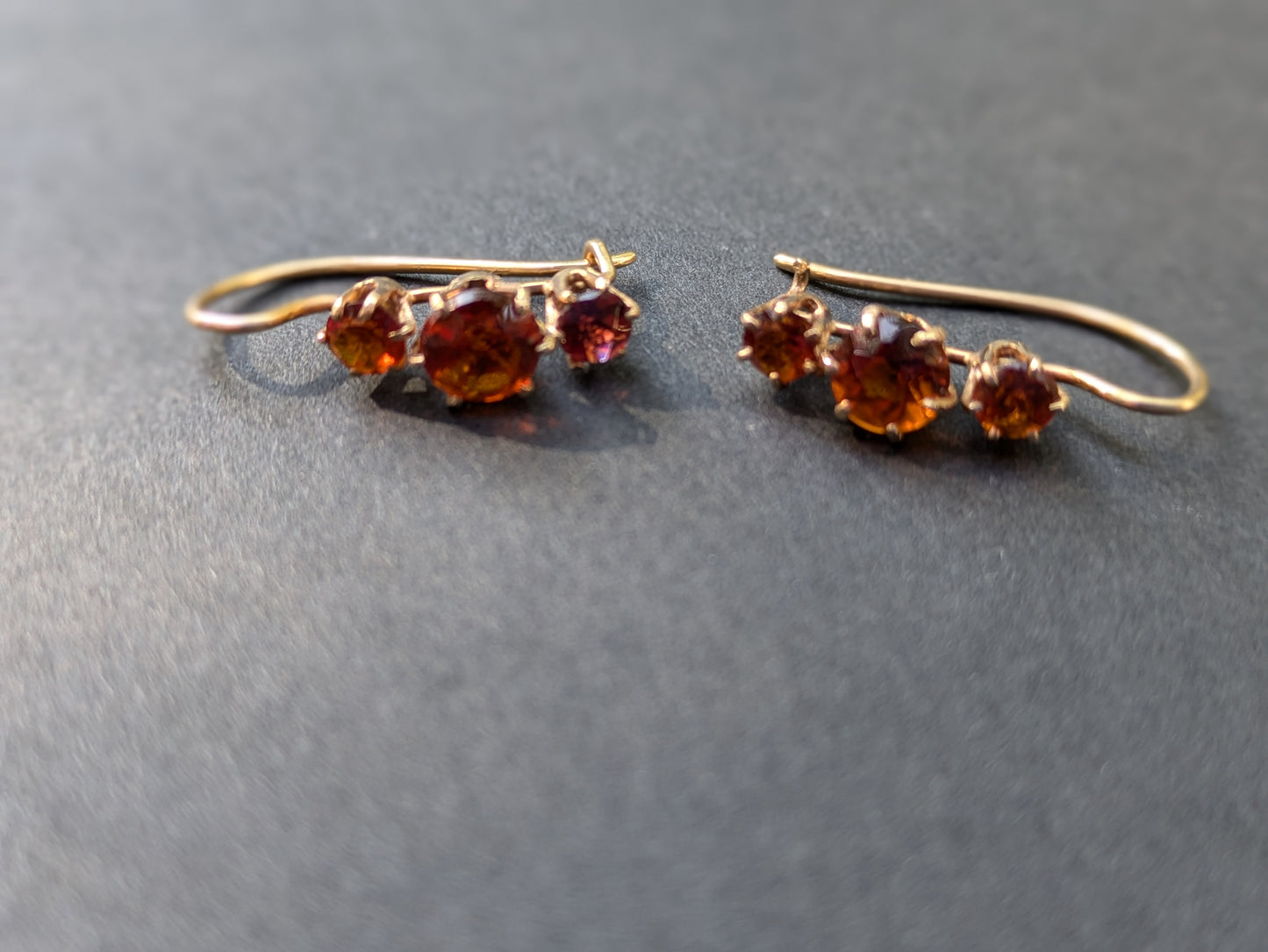 14k Vintage 1950s Madeira Citrine Earrings