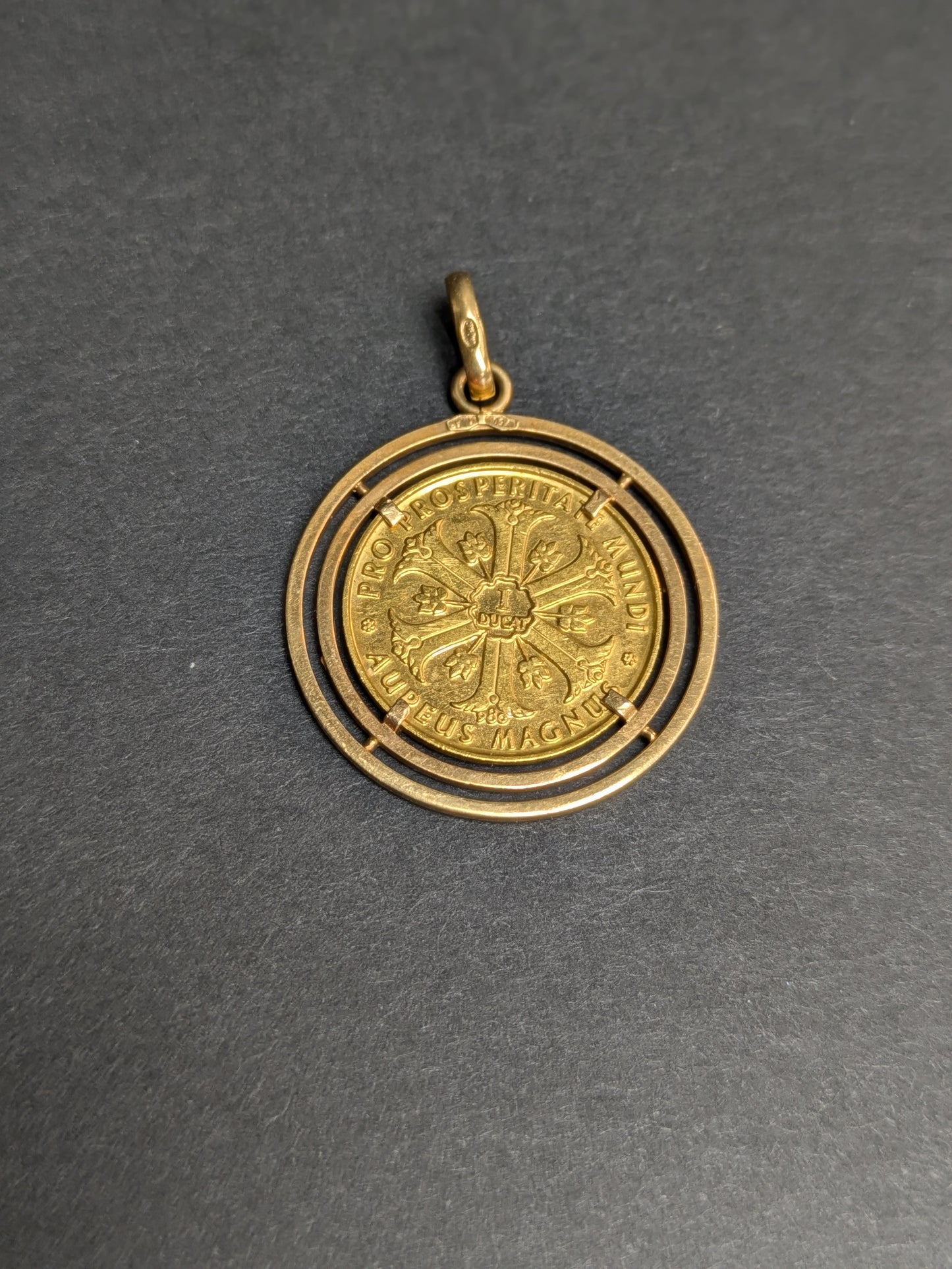 18kt Framed Austrian Gold Ducat Pendant