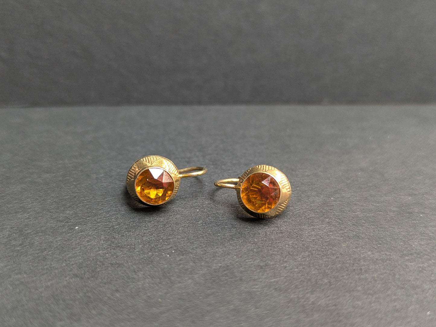 14k Lever Back Citrine Earrings