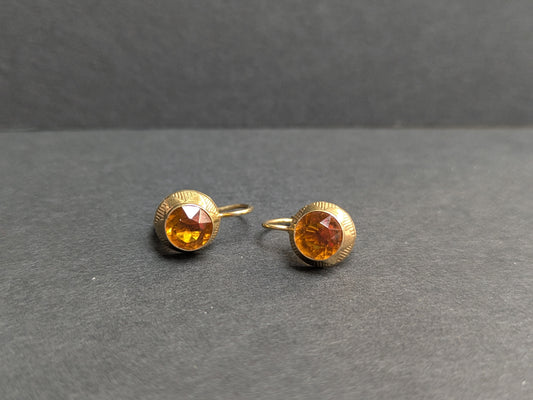 14k Lever Back Citrine Earrings