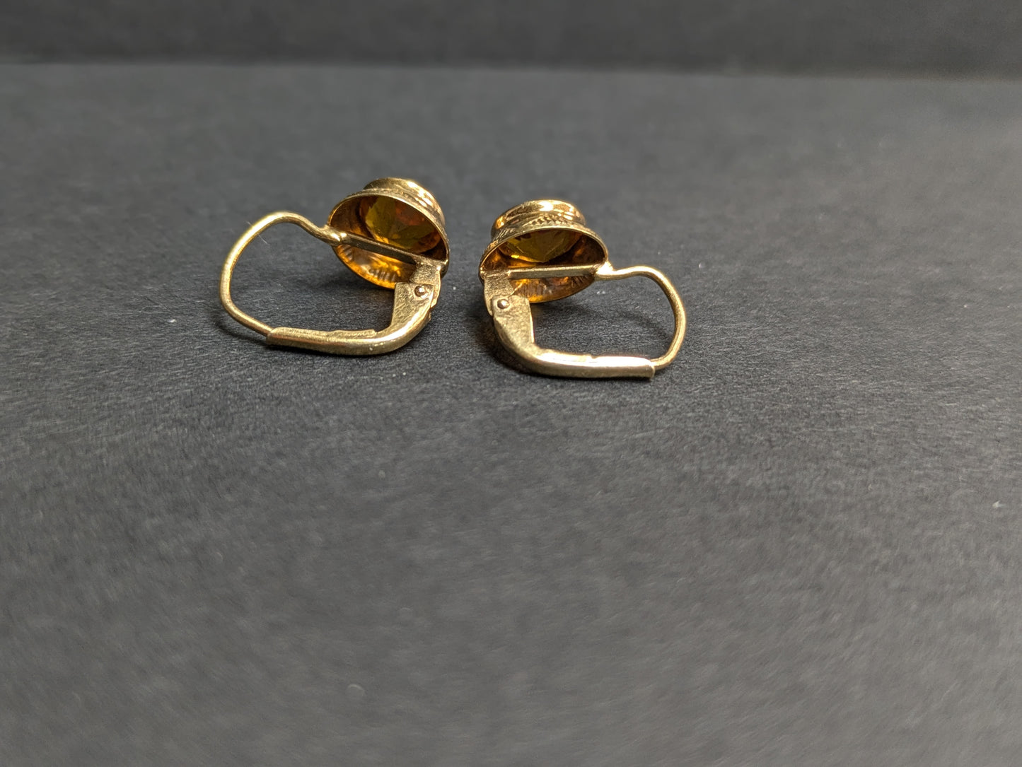 14k Lever Back Citrine Earrings