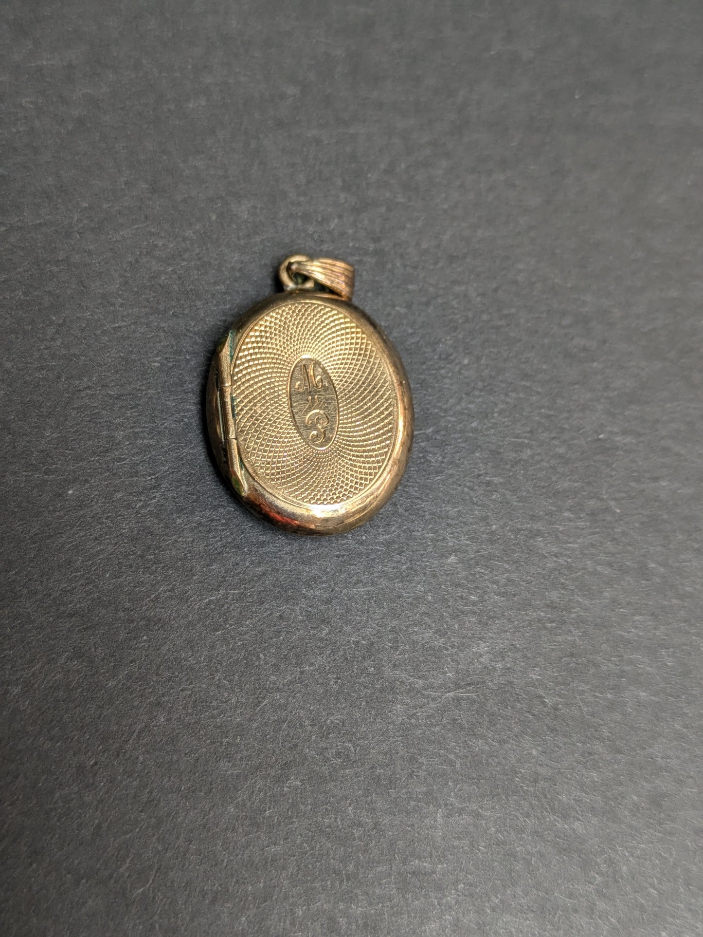 14k Antique Locket with Enamel Greek Key