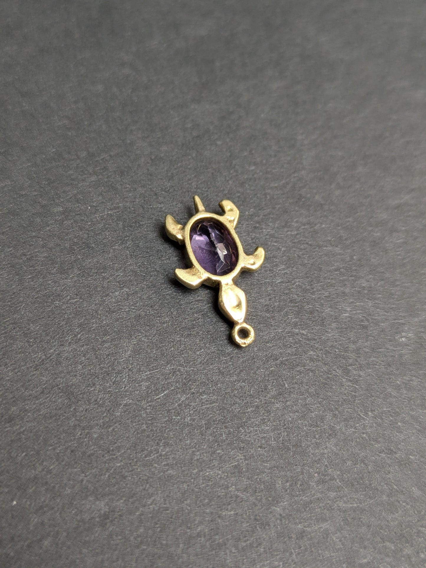 14k Amethyst Turtle Charm