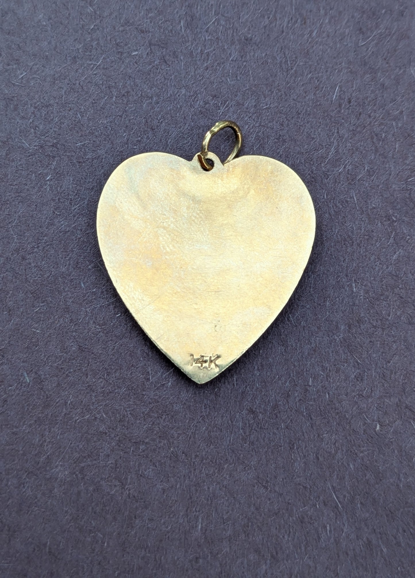 14k Heart Charm with Jade Buddha