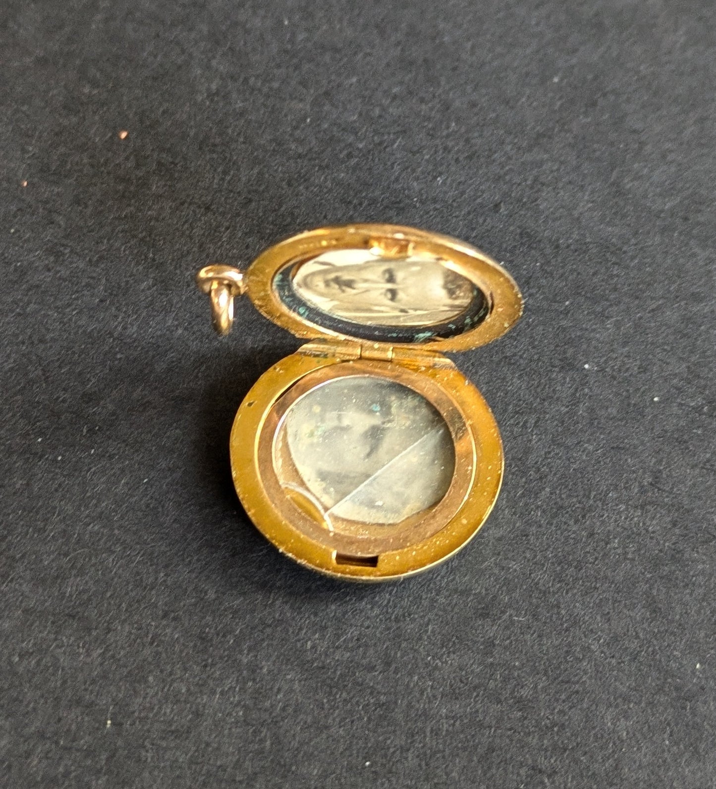 Edwardian Guilloche Peach Enamel Locket 14k