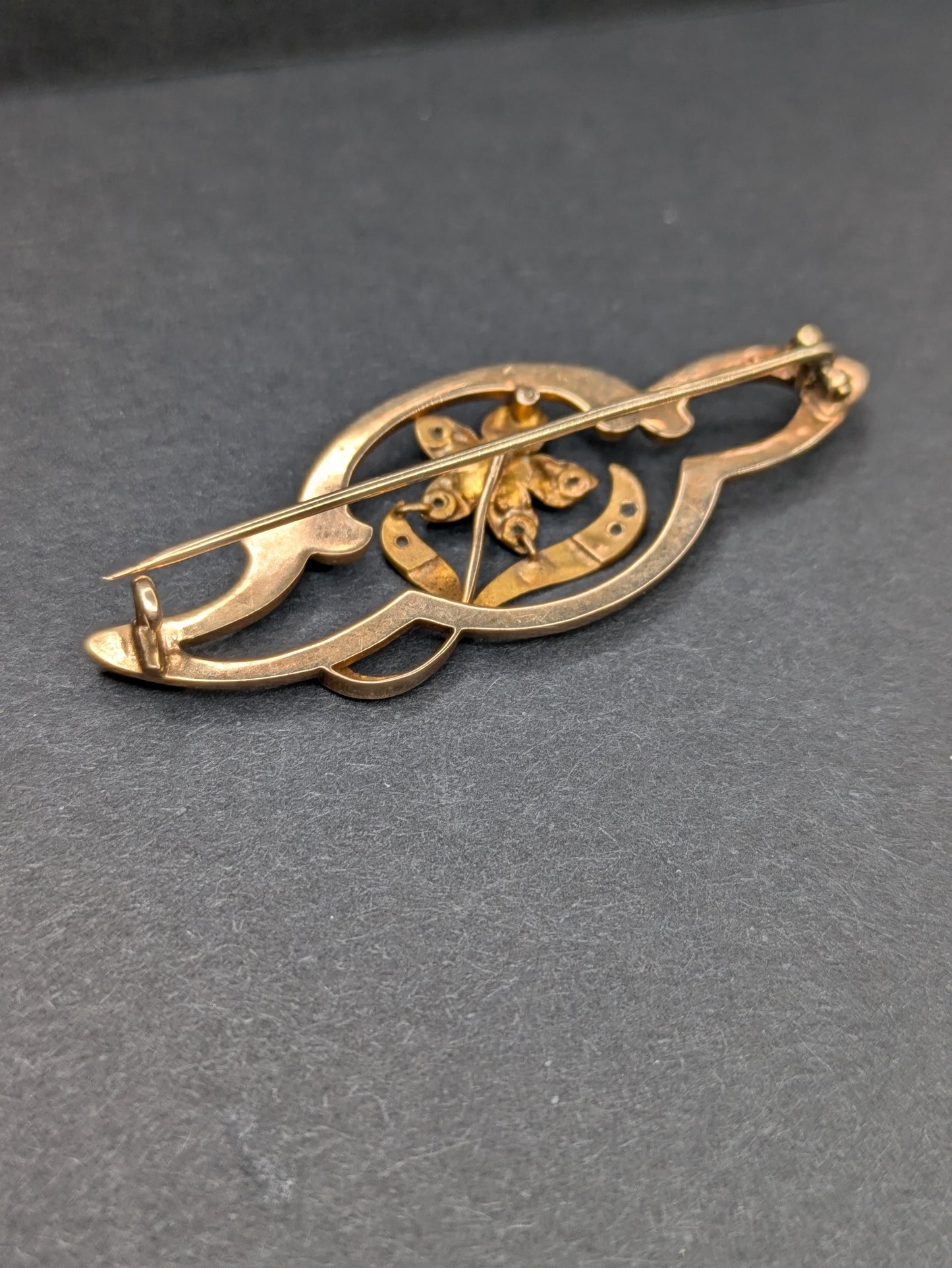 Art Nouveau Diamond and Pearl Brooch