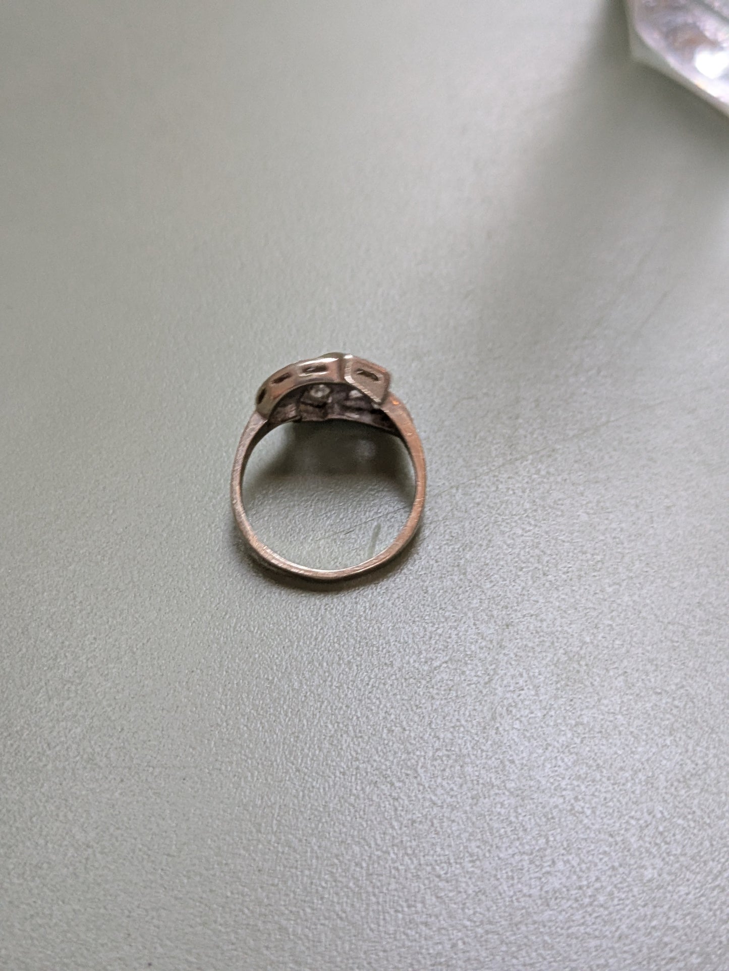 14k White Gold and Diamond 1930's Right Hand Ring