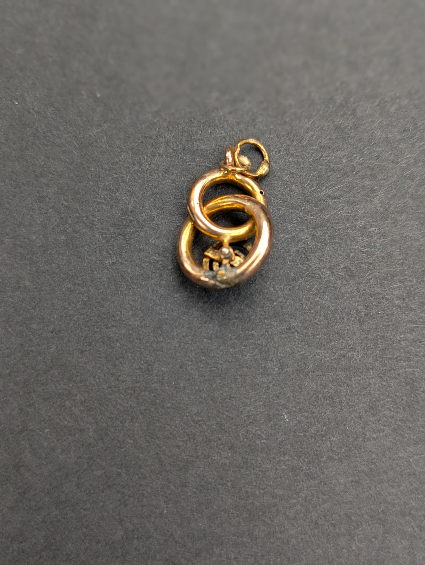 18k Ruby and White Enamel Charm