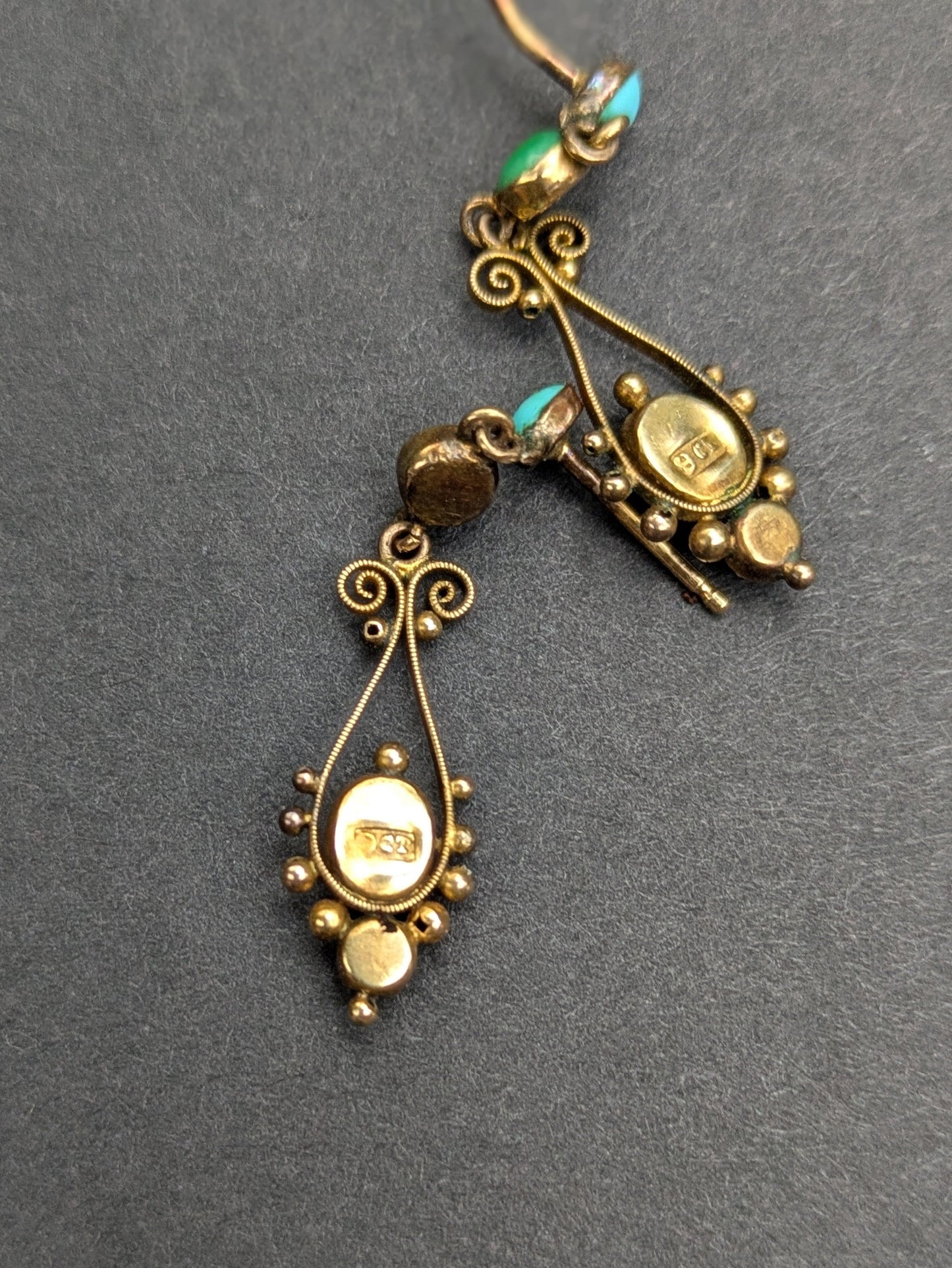 9k Interwar Years Turquoise Earrings