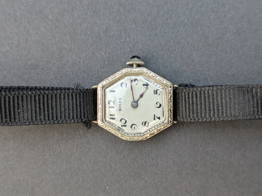 Art Deco 14k White Gold Rolex