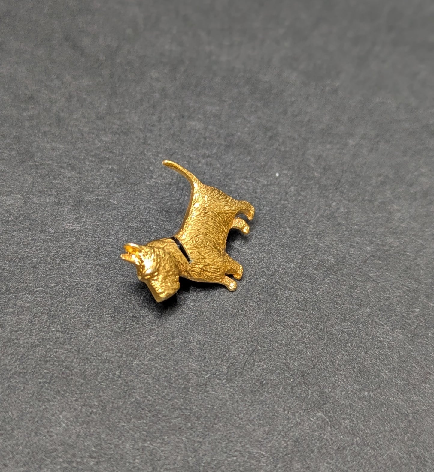 14k Art Deco Scottie Dog Charm with Enamel