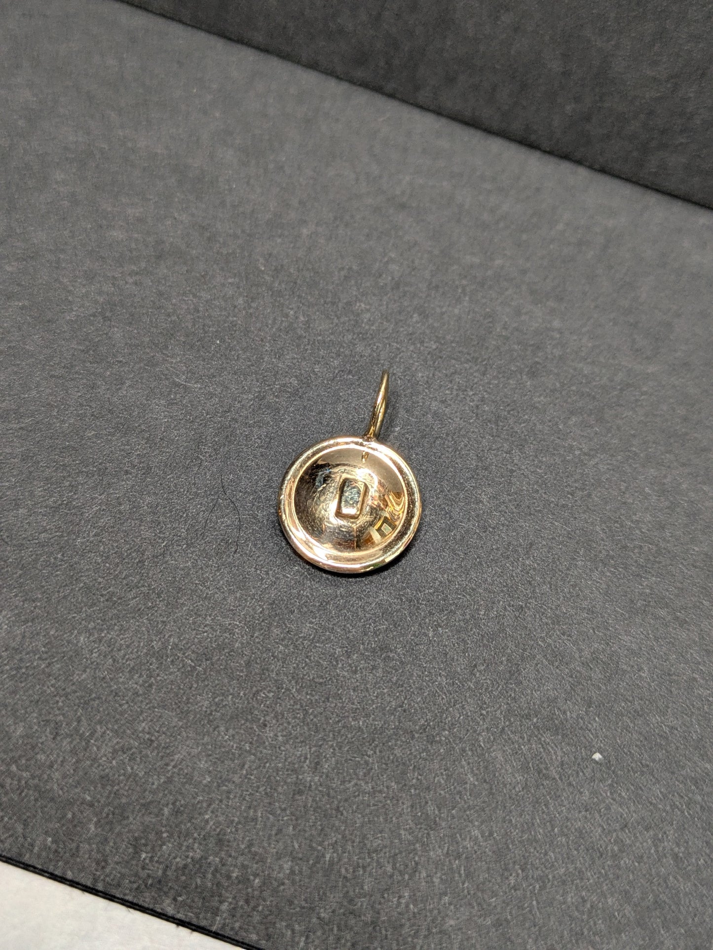 14k and Platinum Black Mother of Pearl and Diamond Charm