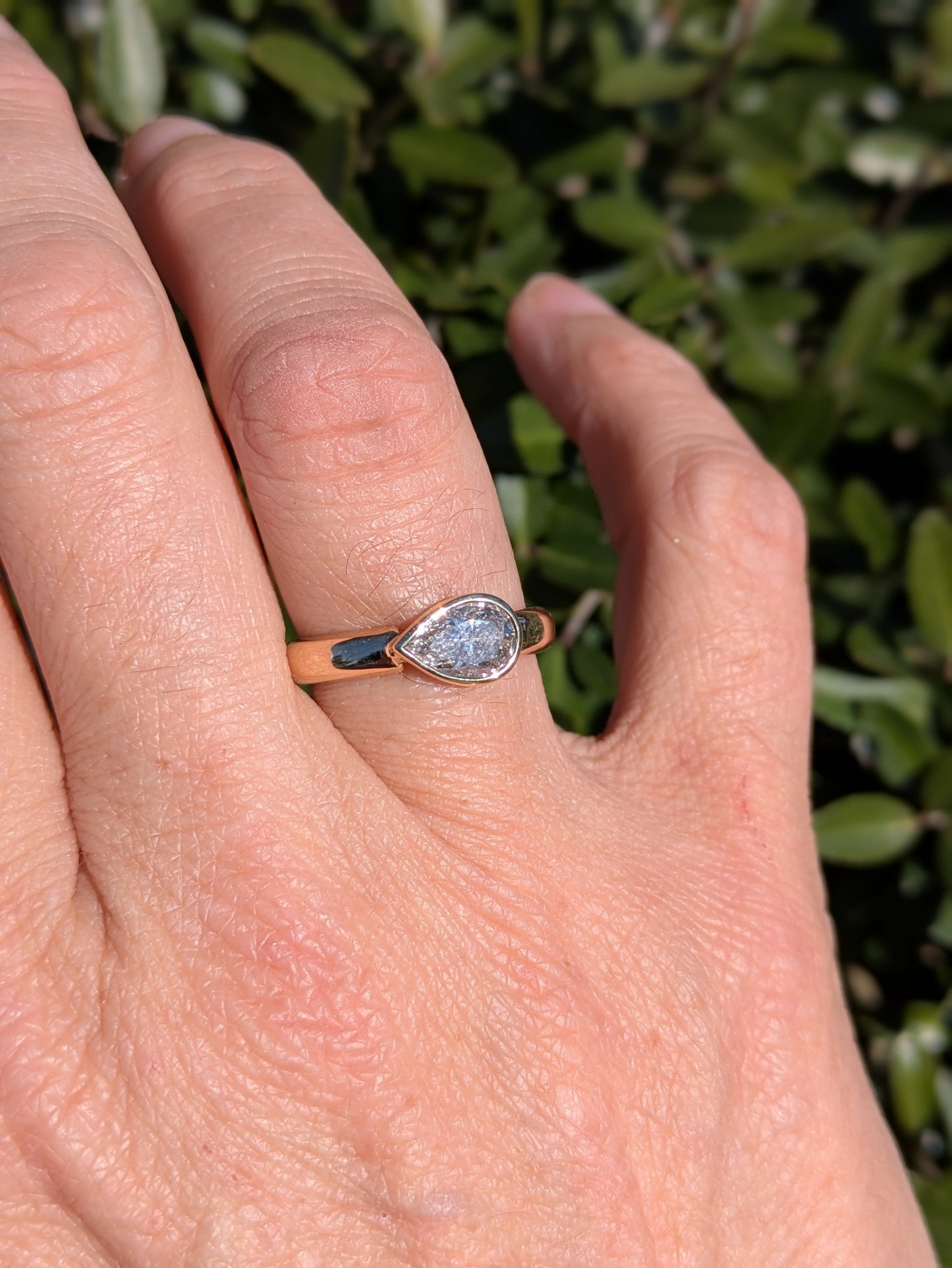 14k Pear Shaped Diamond Ring