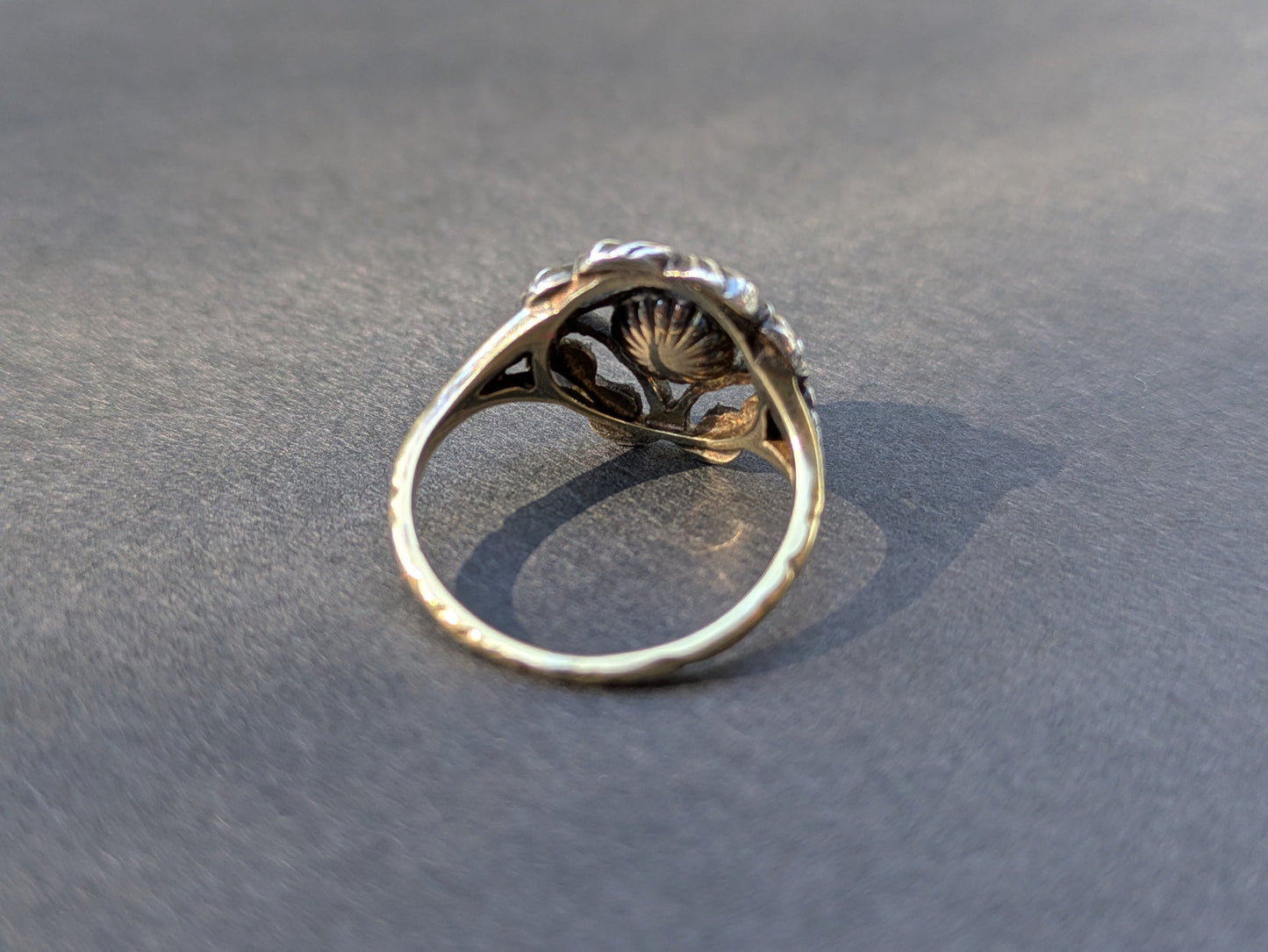Dutch Silver and 14k Gold Diamond Ring